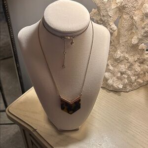 J. Crew Gold Necklace with Tortoise Pendant